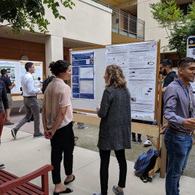 Erin presents a poster on her summer research (2019 FLAM internship)