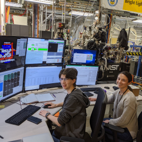 Kelly and Veronica at the SST-1 beamline at NSLS-II