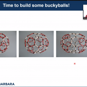 Virtual buckyball-building workshop with a local classroom